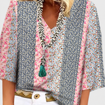 Anika | Floral Breeze Blouse — grey studio background