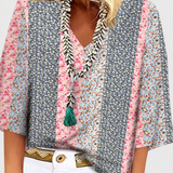 Anika | Floral Breeze Blouse — grey studio background