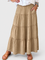 Bohemian Pleated Summer Maxi Skirt — grey studio background