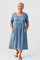 Brienne | Striped Midi Dress – Effortless Comfort, Everyday Confidence — grey studio background