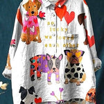 Lotte | Artistic Blouse with Hearts and Animals