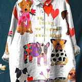 Lotte | Artistic Blouse with Hearts and Animals