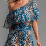 Selvaggia | Leopard Print Off-Shoulder Maxi Dress