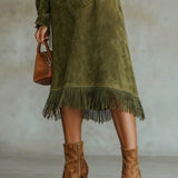 Juniper | Suede Fringe Dress