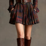 Magdalena | Elegant Short Check Dress