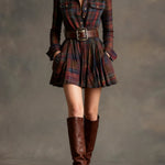 Magdalena | Elegant Short Check Dress