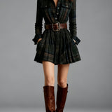 Magdalena | Elegant Short Check Dress
