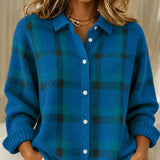 Kelsey | Brushed Check knitted jacket