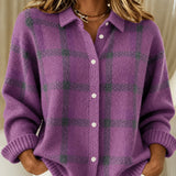 Rebecca | Relaxed Fit Checked knitted jacket